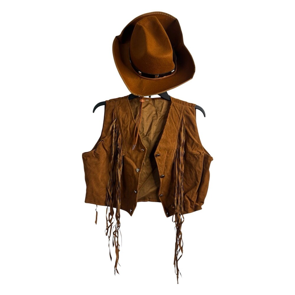 Women’s Cowgirl Vest and Hat Costume Size Small